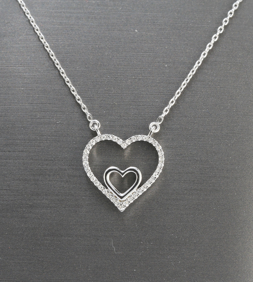 Heart Shaped White Gold Necklace