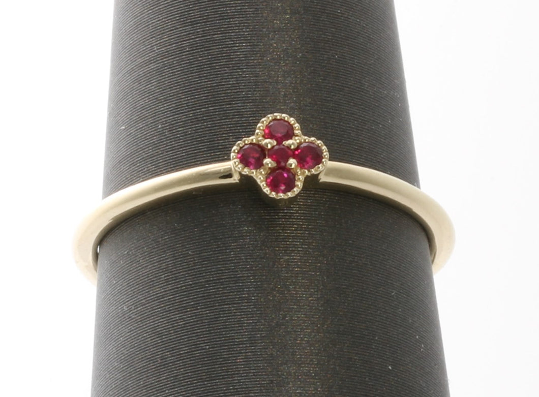 Ruby 4Stone Cloverleaf Ring