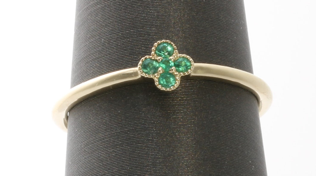 Emerald 4 stone cloverleaf