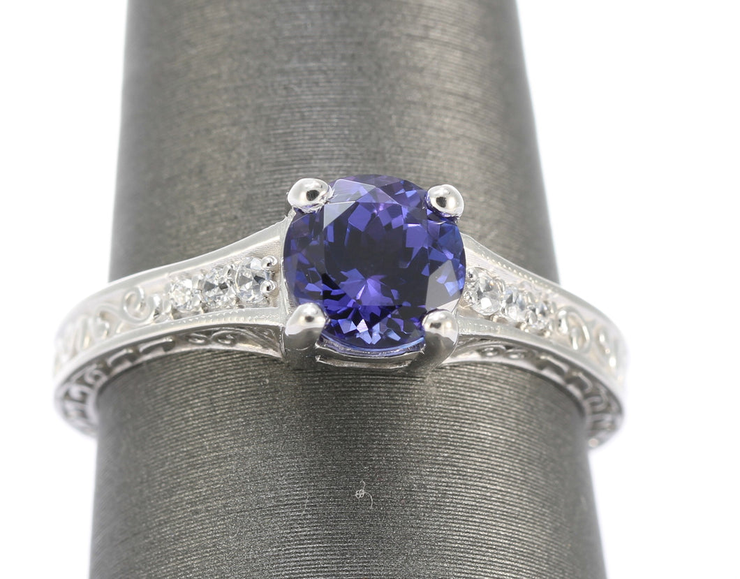 Tanzanite and CZ Ring