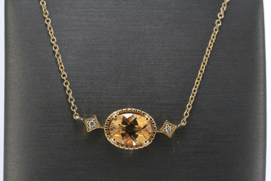 Citrine and Diamond Necklace