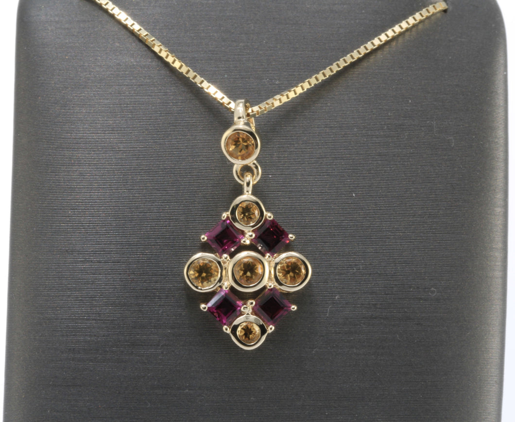 Citrine and Garnet Necklace